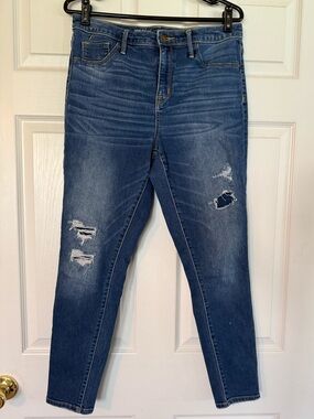 Mossimo Supply Co. Dark Blue Distressed Skinny Jeans/Jeggings